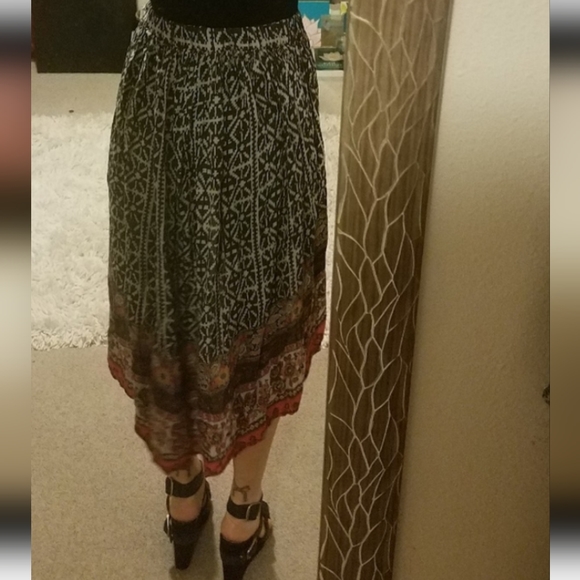 FREE PEOPLE (RARE) HI-LOW AZTEC PRINT SKIRT - Picture 6 of 8
